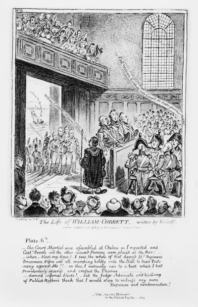 Tallrik 6, från "The Life of William Cobbett", skriven av honom själv, pub. av H. Humphrey, 1809 av James Gillray