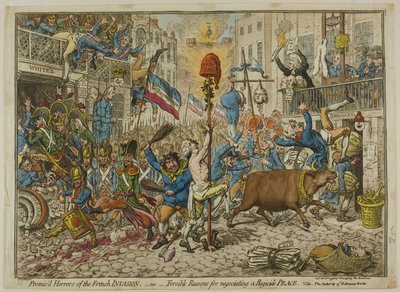 Den franska invasionens utlovade fasor av James Gillray