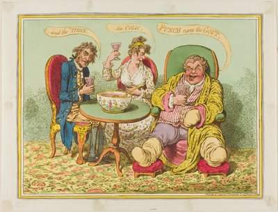 Punsch botar gikt, kolik och "Tisick av James Gillray