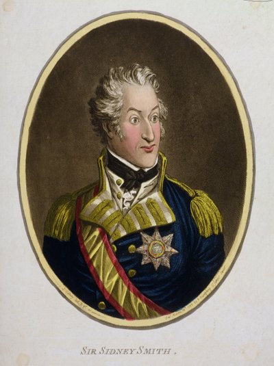 Sir Sidney Smith (1764-1840) published by Hannah Humphrey in 1799 (hand-coloured etching with aquatint) av James Gillray