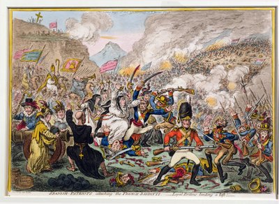 Spanish-Patriots Attacking the French-Banditti, publicerad av Hannah Humphrey 1808 (etsning med akvatint) av James Gillray