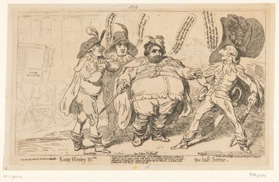 Spotprent på Charles Fox, 1788 Kung Henrik IV. Den sista scenen (titel på objekt) av James Gillray