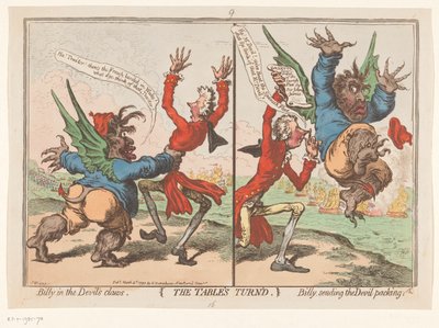 Spotprent av William Pitt och Charles Fox, 1797 The Table