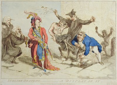 Sublime Oration: A Display of It, utgiven av T. Harmar 1788 (handfärgad etsning) av James Gillray