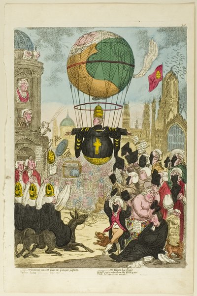 Tentand via est qua me quoque possim tollere humo av James Gillray