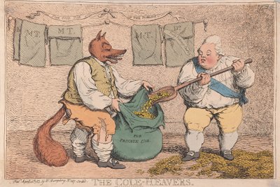 The Cole-Heavers, pub. 1783 (handfärgad gravyr) av James Gillray