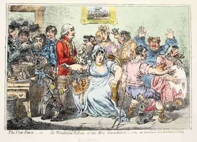 Kofickan eller underbara effekter av den nya inokuleringen! Se publikationerna från anti-vaccin Society, pub av H. Humphreys av James Gillray
