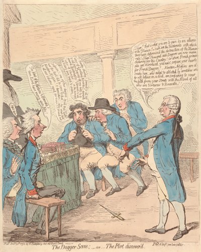 Die Dolchszene: - oder - Die aufgedeckte Verschwörung av James Gillray