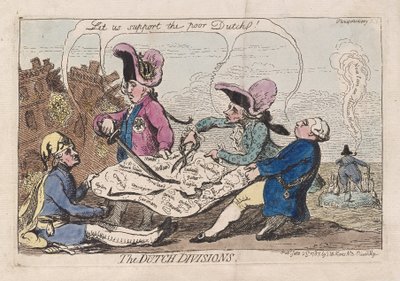 The Dutch Divisions, pub. 1787 (handfärgad gravyr) av James Gillray
