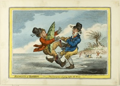 Skridskoåkningens element: Konsekvensen av att gå före vinden av James Gillray