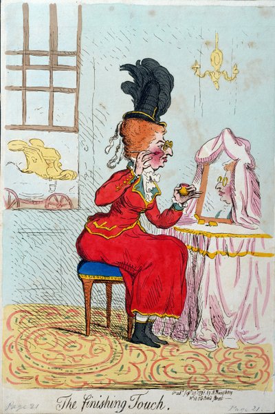 The Finishing Touch, utgiven av Hannah Humphrey 1791 (handkolorerad etsning) av James Gillray