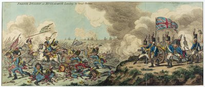 Den franska invasionen eller Napoleon Bonapartes (1769-1821) landstigning i Storbritannien (etsning) av James Gillray