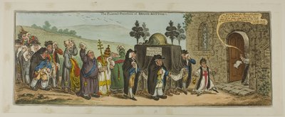 Begravningsprocessionen för Broad-Bottom av James Gillray