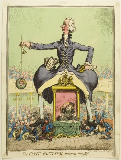 Jätten Factotum roar sig själv av James Gillray