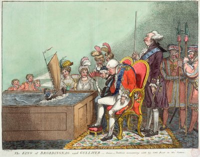 Kungen av Brobdingnag och Gulliver, efter 1804 (gravyr) av James Gillray