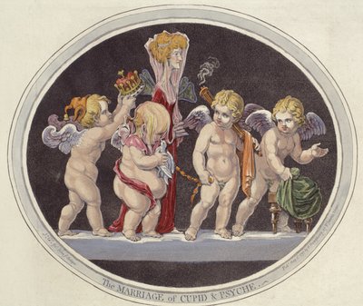 Amors och Psyches äktenskap av James Gillray