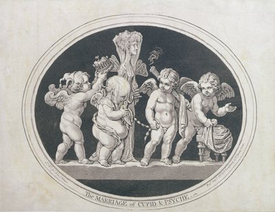 The Marriage of Cupid and Psyche, publicerad av Hannah Humphrey 1797 av James Gillray