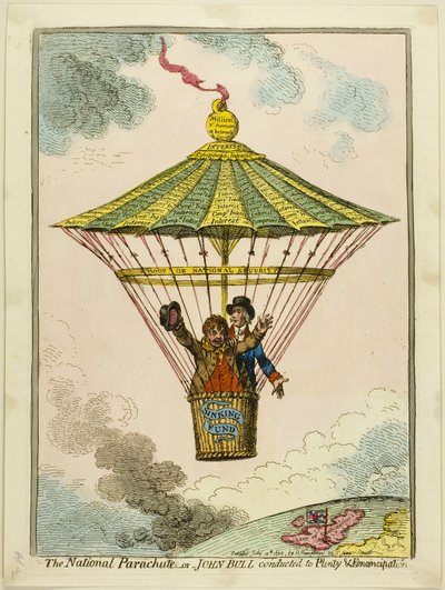 Den nationella fallskärmen av James Gillray