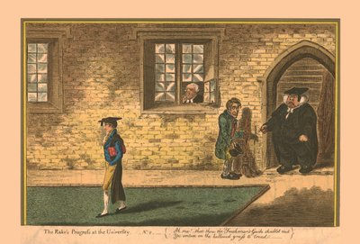 The Rakes Progress vid universitetet - nr 2, 1806. av James Gillray