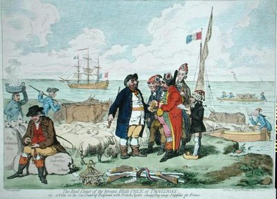 The Real Cause of the Present High Price of Provisions, utgiven av Hannah Humphrey 1795 (handkolorerad etsning) av James Gillray