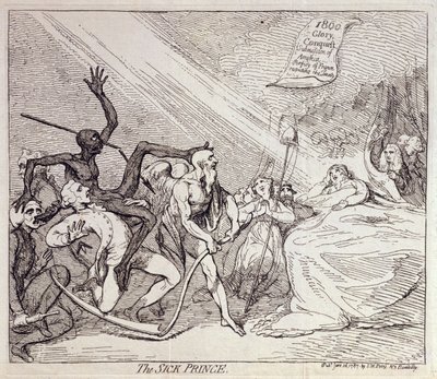 Den sjuke prinsen, utgiven av S.W. Fores 1787 (etsning) av James Gillray