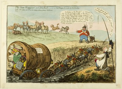 Staten Waggoner och John Bull av James Gillray