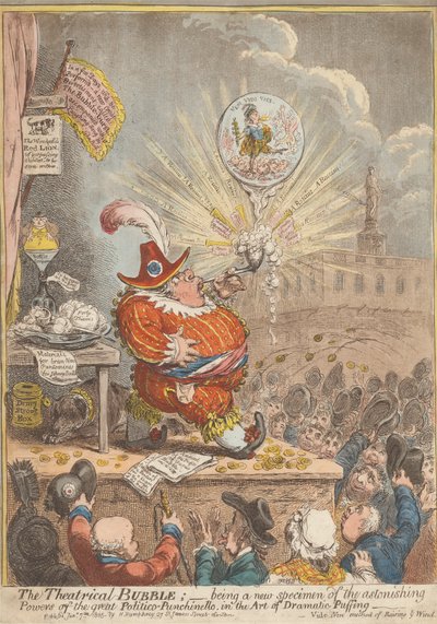 Theatrical Bubble: Att vara ett nytt exemplar av den stora politiska-Punchinellos häpnadsväckande krafter, i konsten att dramatisk puffning av James Gillray
