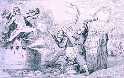 Theatrical War, utgiven av S.W. Fores 1787 (etsning) av James Gillray
