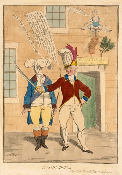The Thunderer, pub. 1782 (handfärgad gravyr) av James Gillray