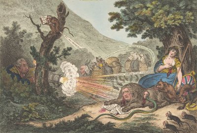 Det sårade lejonet, 16 juli 1805, 16 juli 1805. av James Gillray