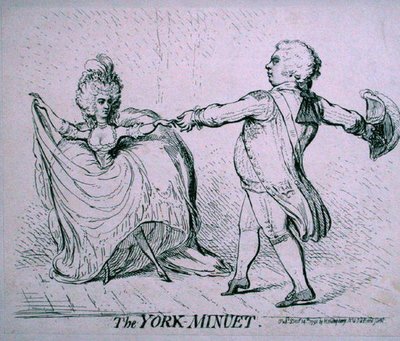 The York Menuet, publicerad av Hannah Humphrey 1791 (etsning) av James Gillray