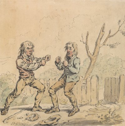 Två män på Fisticuffs av James Gillray