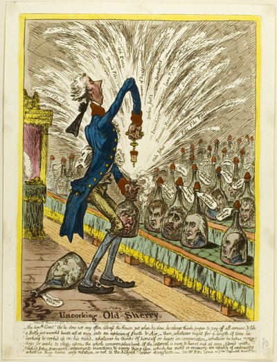 Avkorkning av gammal sherry av James Gillray