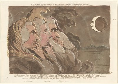 Konstiga-systrar; Mörkrets ministrar; Minions av månen av James Gillray
