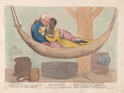 Wouski, pub. 1788 (handfärgad gravyr) av James Gillray