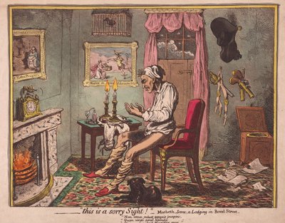 ?.Detta är en ledsen syn! Pub. 1786 (handfärgad gravyr) av James Gillray