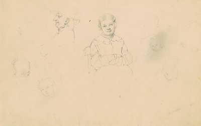 Studies of Figures, c.1836-43 (grafit på vävt papper) av James Goodwin Clonney