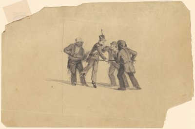 Studie för "Militia Training" [recto] av James Goodwyn Clonney