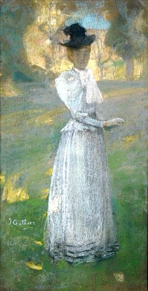 The Morning Walk (pastell på papper) av James Guthrie
