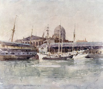 Custom House från Salthouse Dock av James Hamilton Hay