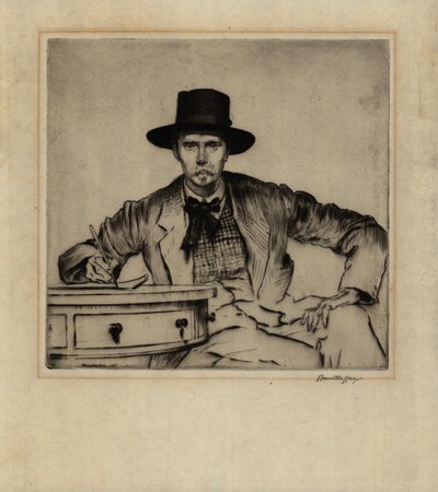 Porträtt av gravören J. Hamilton Hay, 1915 (torrnålsetsning) av James Hamilton Hay