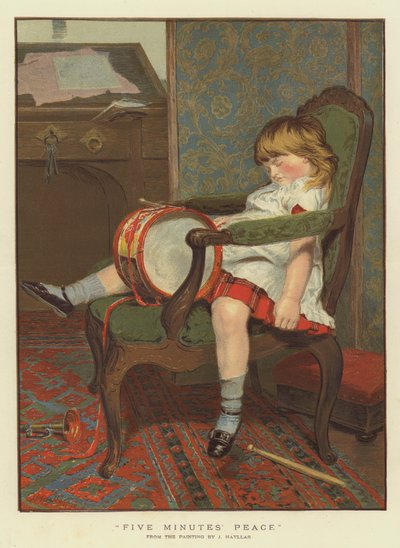 Fem minuters fred (chromolitho) av James Hayllar