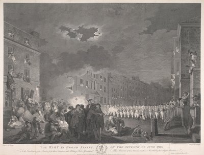 Kravallerna på Broad Street den sjunde juni 1780 av James Heath