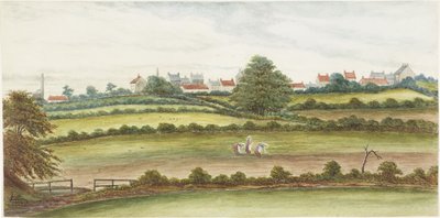 Monkseaton from the North (akvarell, penna och kroppsfärg på papper) av James Henry Cleet