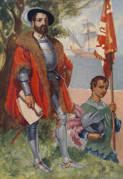 Hernan Cortes, spansk conquistador av James Henry Robinson