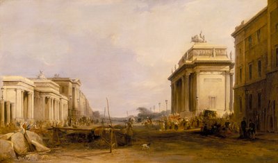 "Hyde Park Corner and Constitution Arch", c1833 av James Holland