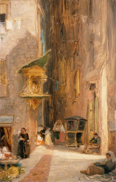 Gata i Genua (olja på duk) av James Holland