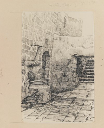 En gammal cistern, illustration från Vår Herre Jesu Kristi liv (bläck & grafit på papper) av James Jacques Joseph Tissot