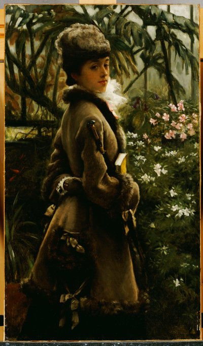 I växthuset, c.1867-69 av James Jacques Joseph Tissot
