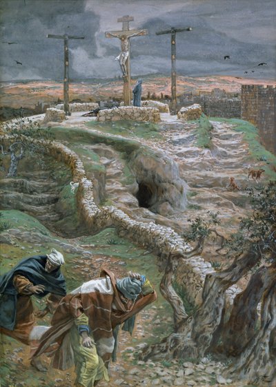 Jesus Alone on the Cross, illustration till The Life of Christ, c.1884-96 (wc & gouache på kartong) av James Jacques Joseph Tissot